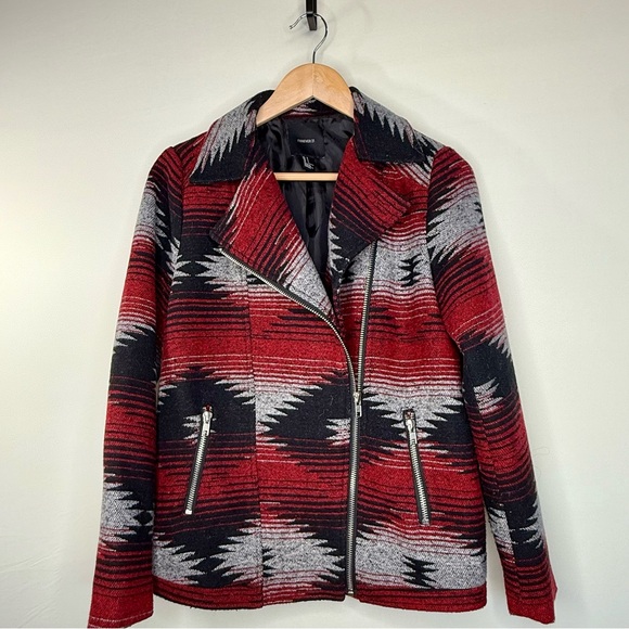 Forever 21 Red and Black Moto Jacket S - NWOT - Picture 1 of 5